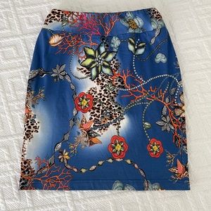 Sea coral Cavalli inspired stretch fabric skirt